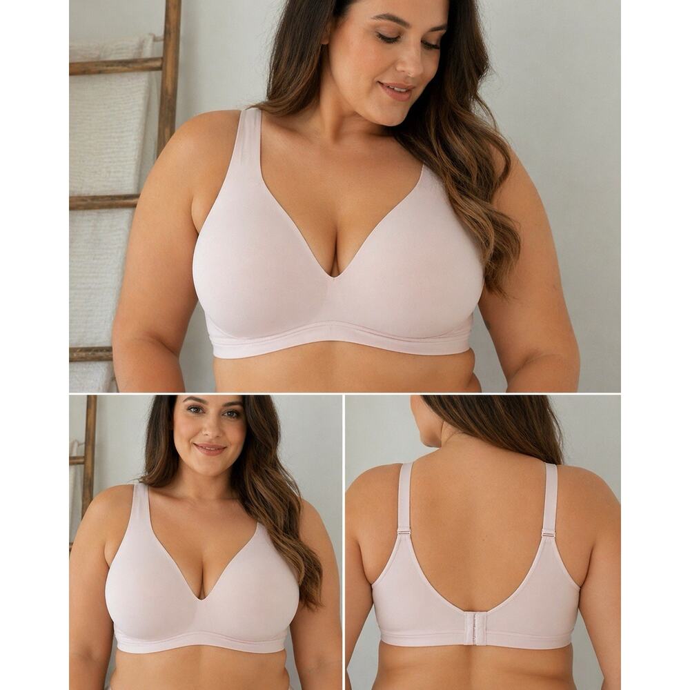 Warners Wireless Bra 2XL Nude Blush Pink Comfort Lightly Lined Full Coverage